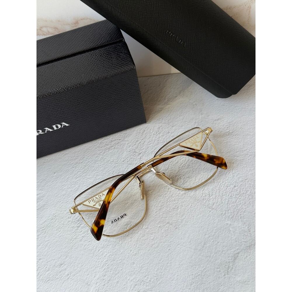 NEW Prada PRA54VD Eyeglasses Frames in Gold White - Picture 4 of 8